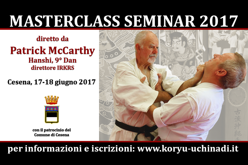 Masterclass Seminar 2017 con Hanshi Patrick McCarthy a Cesena
