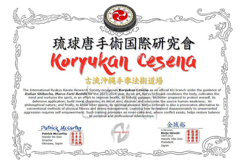 Koryukan Cesena - Shibu dojo Koryu Uchinadi 2023-2024